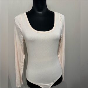 J. Crew Women’s Peachy Color Scoop Neck Long Sleeve Bodysuit L
